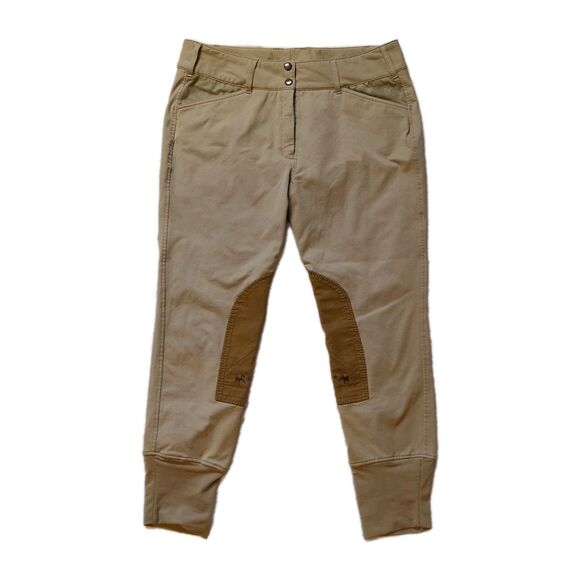 Equine Couture Breeches Sz 30 Coolmax Champion Front Zip Safari Taupe Riding - Picture 1 of 15